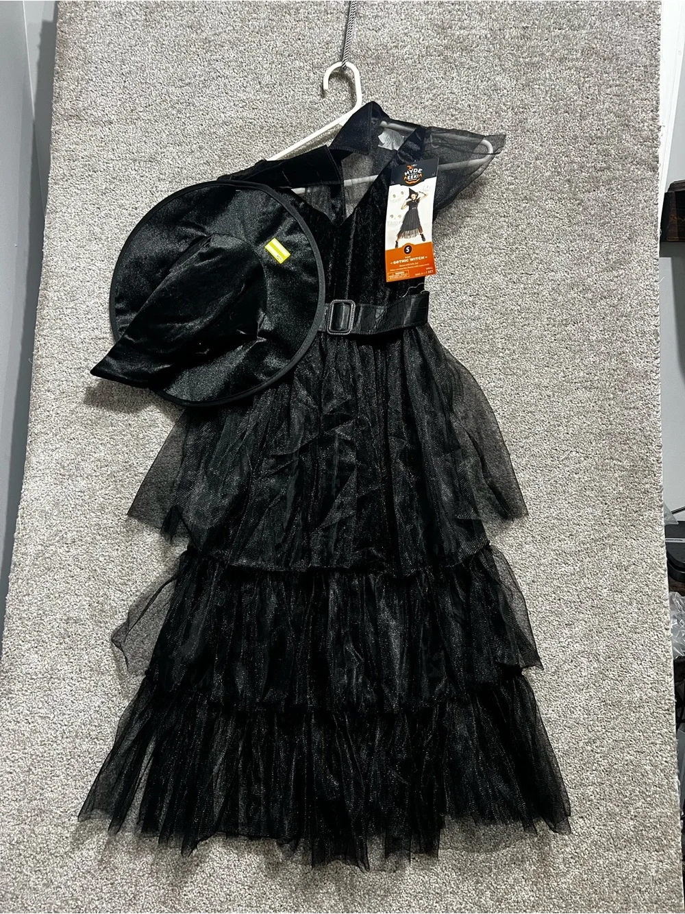 Hyde & EEK Girls Black Gothic Witch Halloween Costume Size Small 6-7